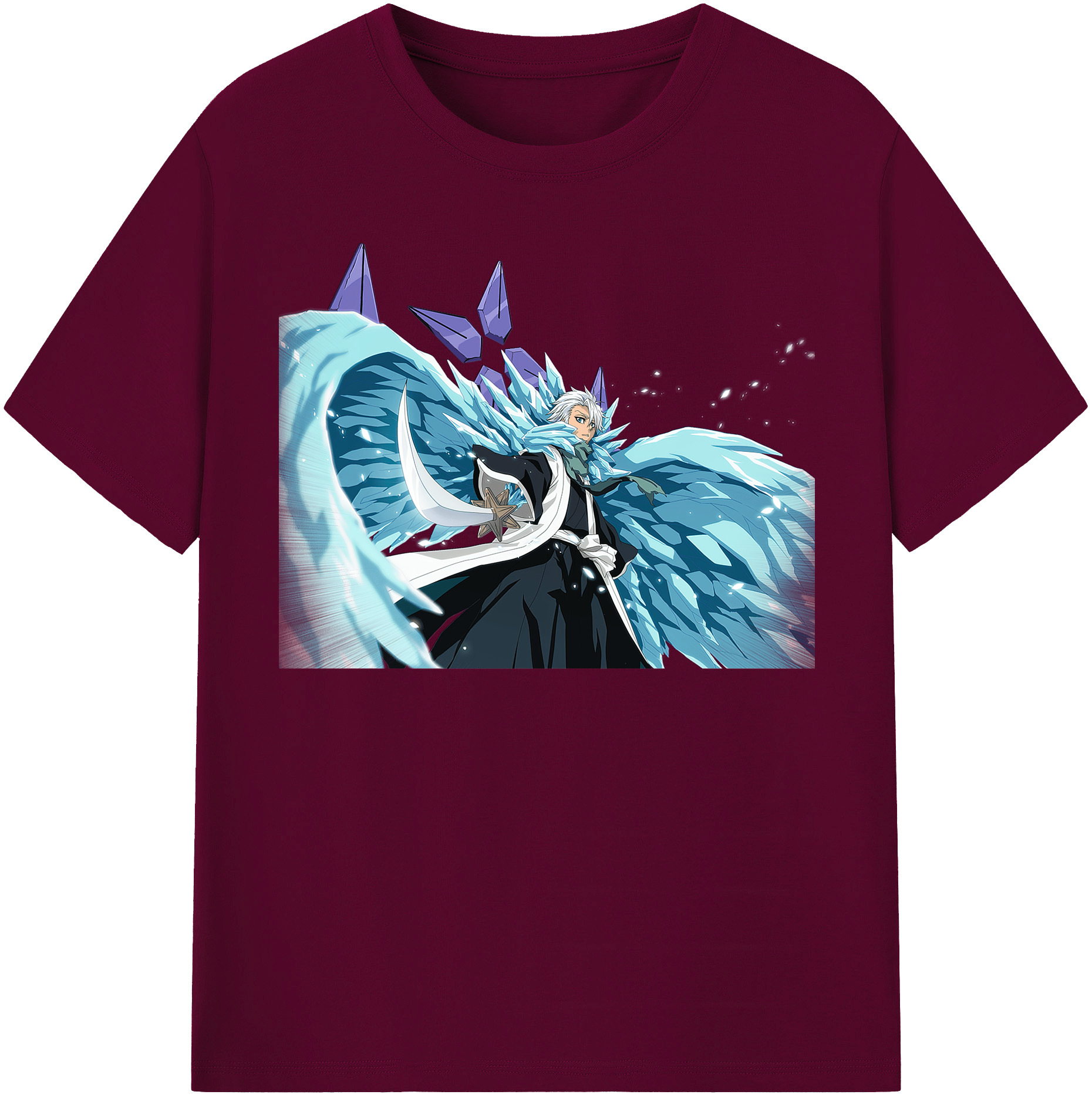 （画像用） ブリーチ 日番谷冬獅郎（ひつがや とうしろう） BLEACH Hitsugaya Toushirou レディースカジュアルプリントTシャツ（綿100％）